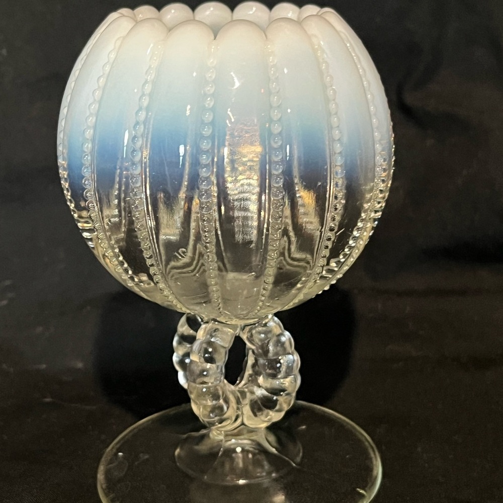 Elegant Glass vase with Blue and White Accents